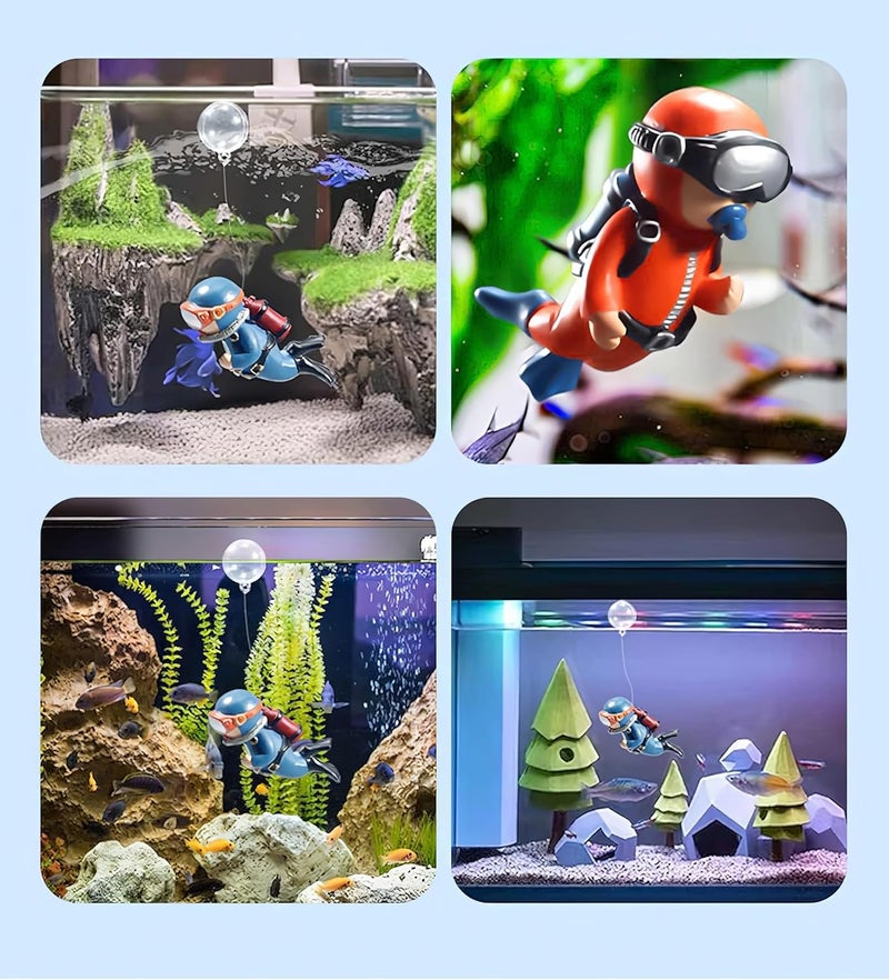SUPTEC Mixed Color Floating Fish Tank Decorations - Cute Little Astronauts Aquarium Accessories - Suitable for All Kinds of Fish Tanks - Image 4